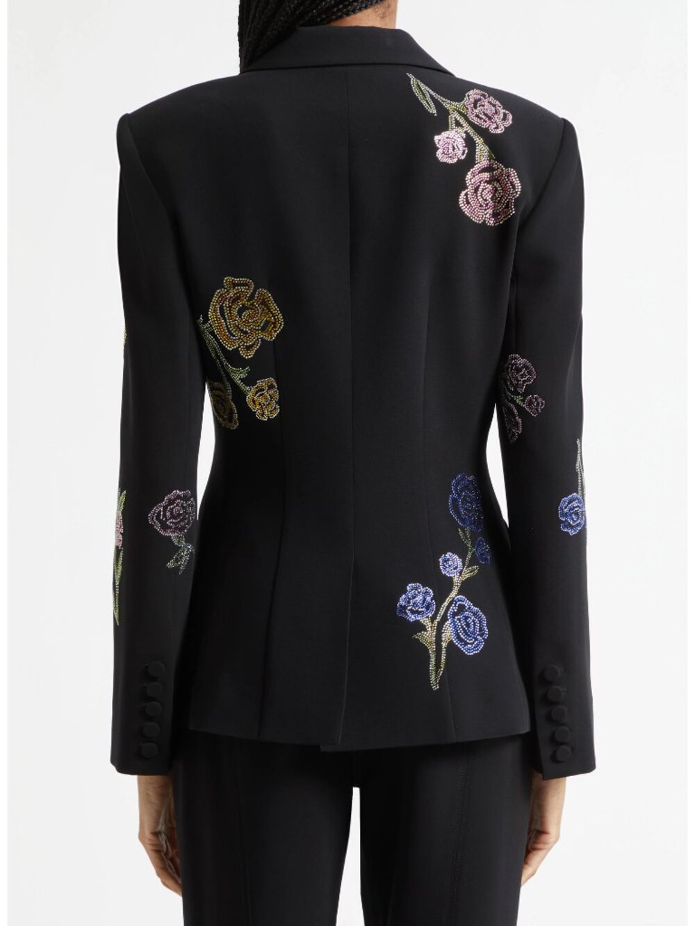 Cinq à Sept Floral Ribbons Diamante Crepe Jacket - Picture 5 of 10
